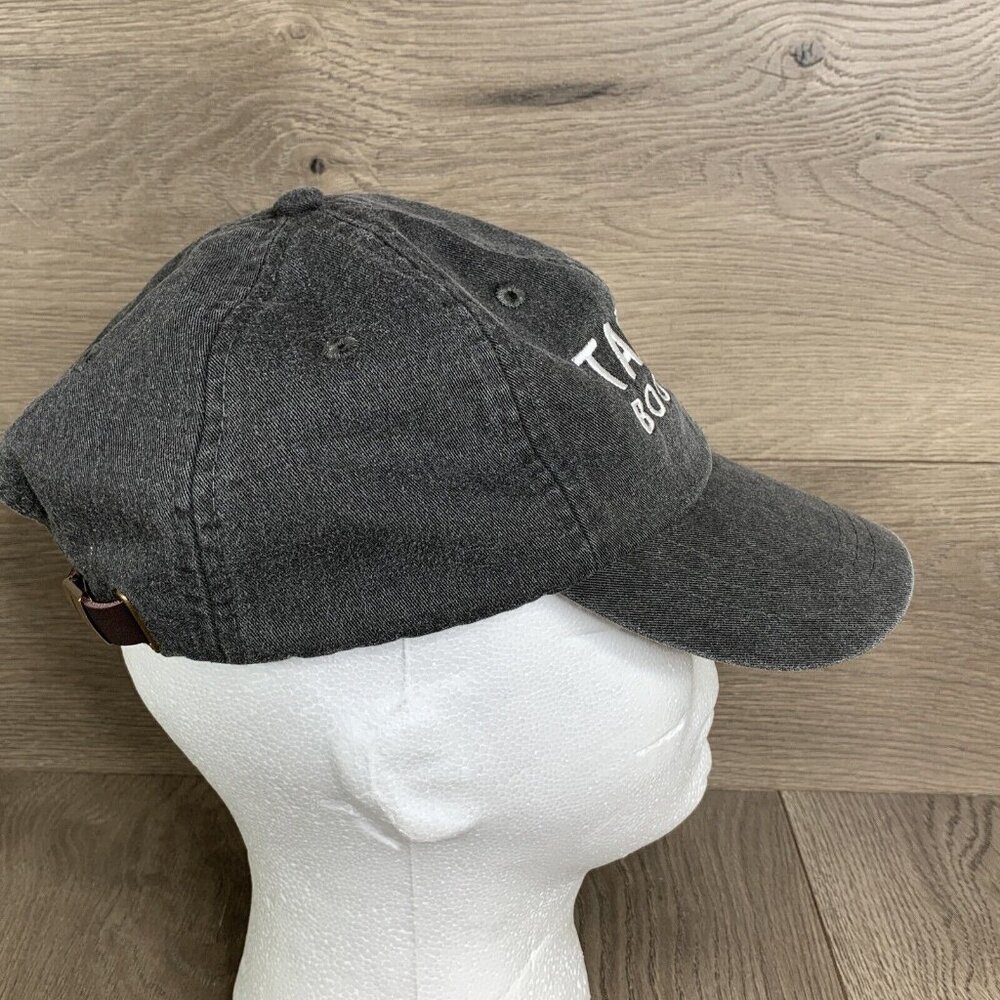 Tabata Boot Camp Grey Ball Cap Canvas Nylon Liner Leather Strap Slid Clamp Close - Picture 6 of 11